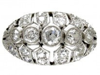 Diamond Set Art Deco Bombé Shape Ring