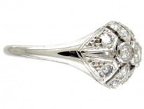 Diamond Set Art Deco Bombé Shape Ring