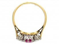 Ruby & Diamond Three Stone Ring