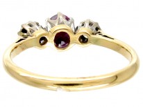 Ruby & Diamond Three Stone Ring