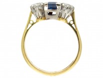 Sapphire & Diamond Three Stone Ring