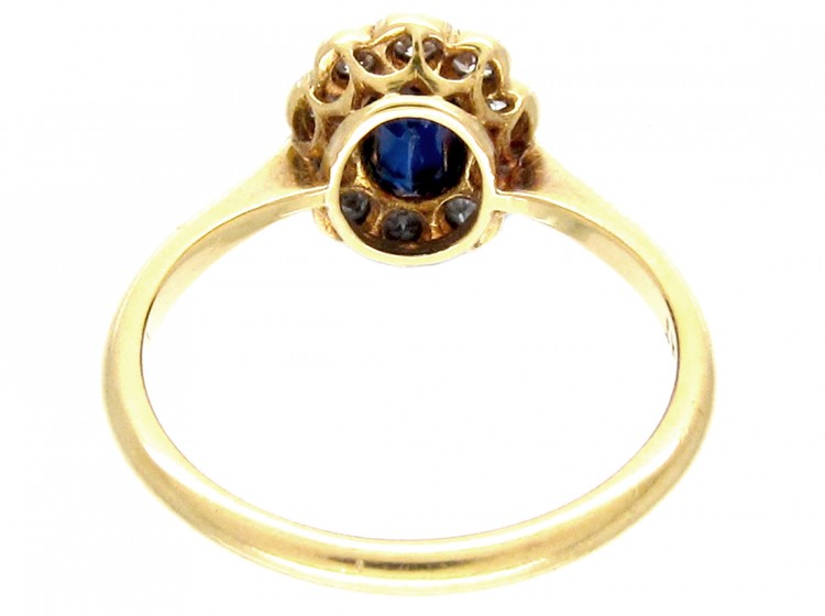 Edwardian Sapphire & Diamond Cluster Ring