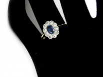 Edwardian Sapphire & Diamond Cluster Ring