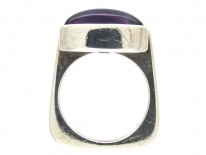 Double Cabochon Amethyst Silver Ring