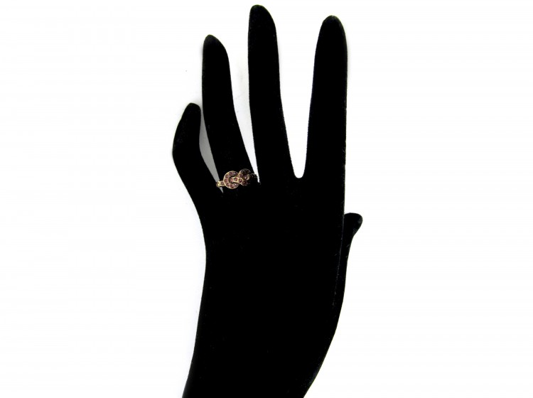 Georgian Gold & Garnet Lover's Knot Ring