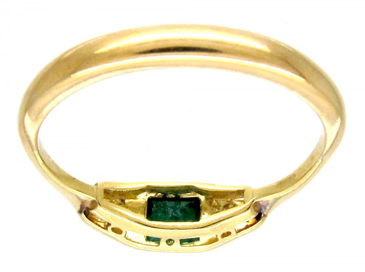 Emerald & Diamond Art Deco Ring