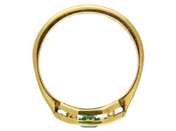 Emerald & Diamond Art Deco Ring