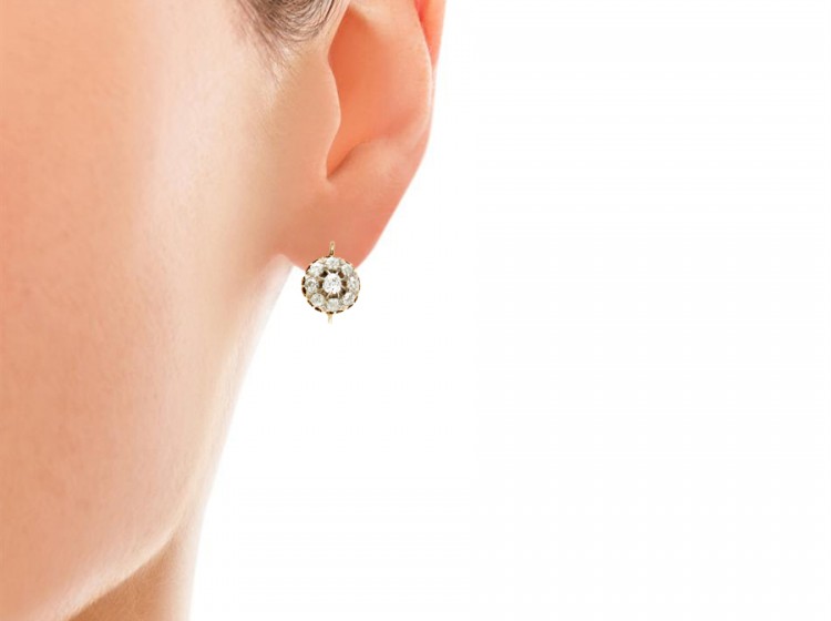 Victorian Diamond Cluster Earrings