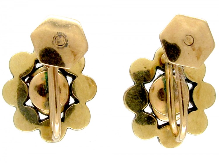 Georgian Flat Cut Garnet Cluster Earrings
