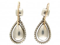 Victorian Green & White Paste Drop Earrings