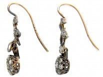 Edwardian Diamond Flower Drop Earrings