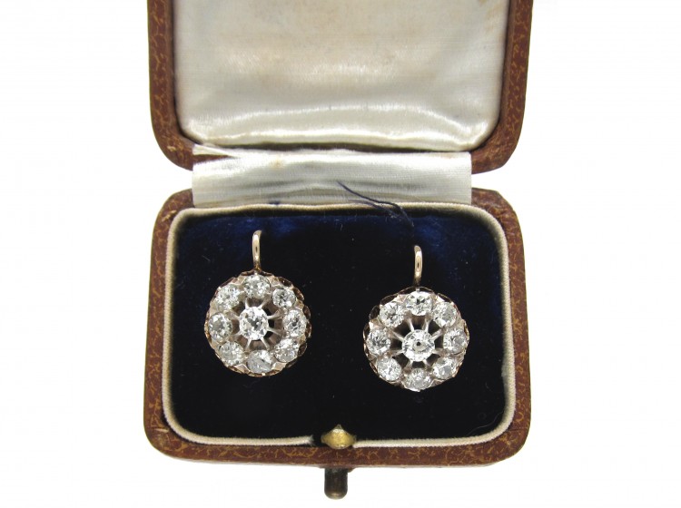 Victorian Diamond Cluster Earrings
