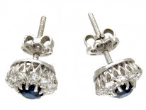 Sapphire & Diamond Cluster Earrings