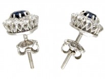 Sapphire & Diamond Cluster Earrings