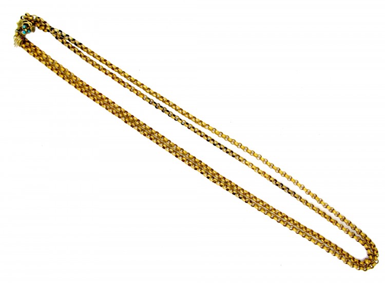 Georgian 18ct Gold Guard Chain with Hand Clasp