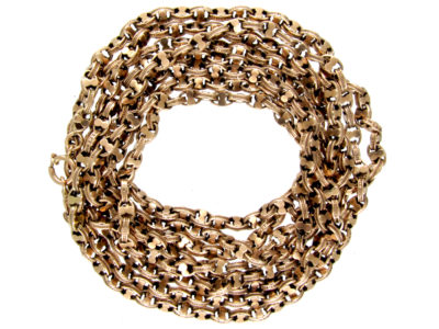 9ct Gold Fancy Link Victorian Guard Chain