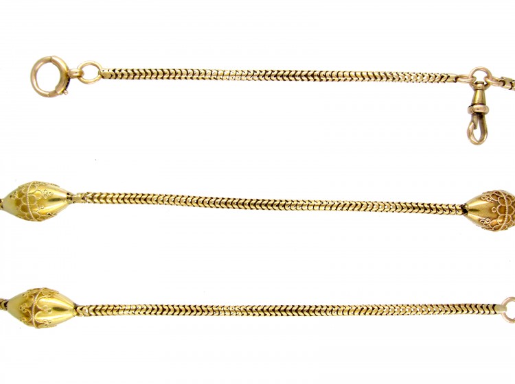 Victorian 15ct Gold Snake Chain with Oval Sections