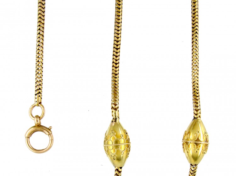 Victorian 15ct Gold Snake Chain with Oval Sections