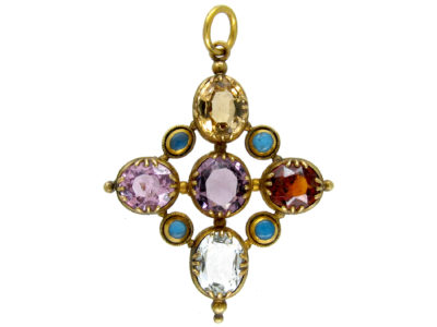 Georgian Harlequin Stones Pendant