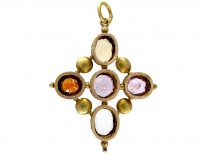 Georgian Harlequin Stones Pendant