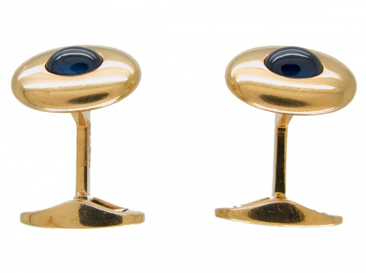 Cabochon Sapphire & 18ct Gold Cufflinks by Wempe
