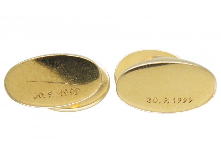 Cabochon Sapphire & 18ct Gold Cufflinks by Wempe
