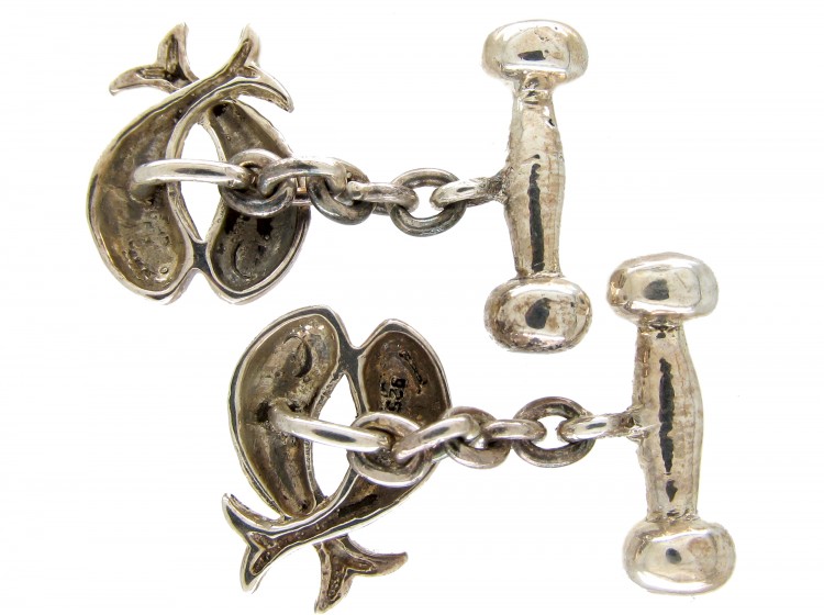 Silver Entwined Fish Cufflinks
