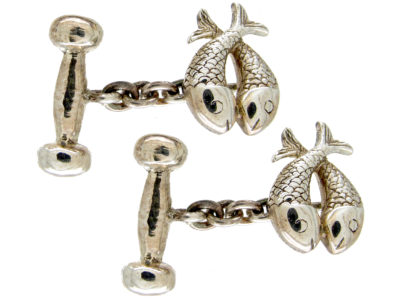 Silver Entwined Fish Cufflinks
