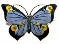 Silver & Enamel Butterfly Brooch