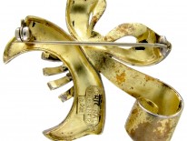 Theodor Fahrner Marcasite & Silver gilt brooch of bow design