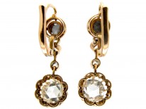French Rose Diamond Drop Earrings