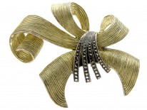 Theodor Fahrner Marcasite & Silver gilt brooch of bow design