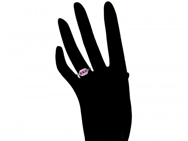 Ruby & Diamond Art Deco Ring