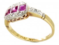 Ruby & Diamond Art Deco Ring