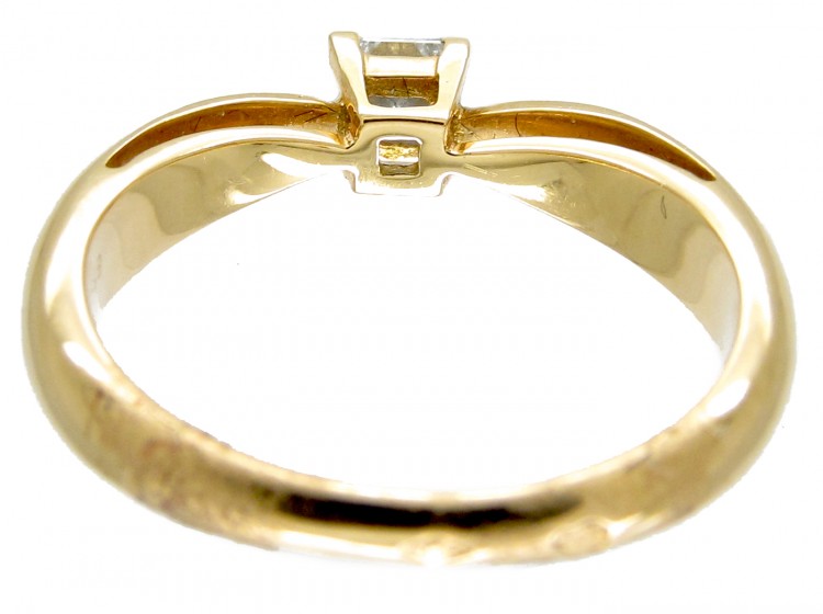 Art Nouveau Three Stone Diamond Twist Ring