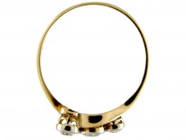 Art Nouveau Three Stone Diamond Twist Ring