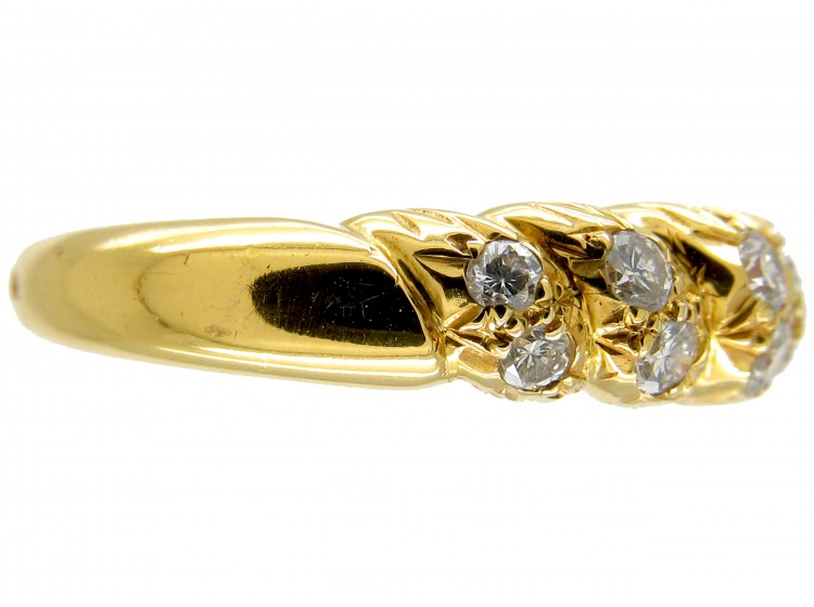 Cartier 18ct Gold Twist Diamond Set Ring in Original Case