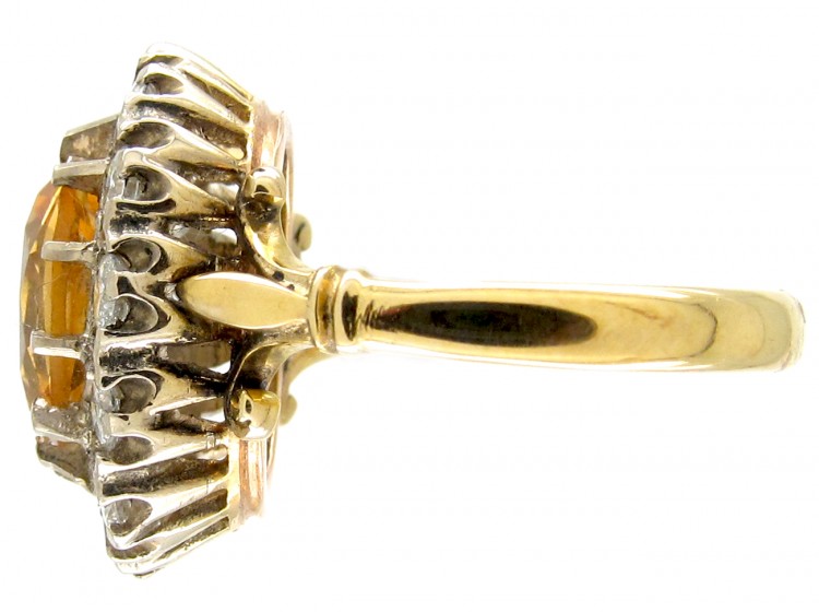 Topaz & Diamond Antique Cluster Ring