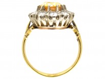 Topaz & Diamond Antique Cluster Ring