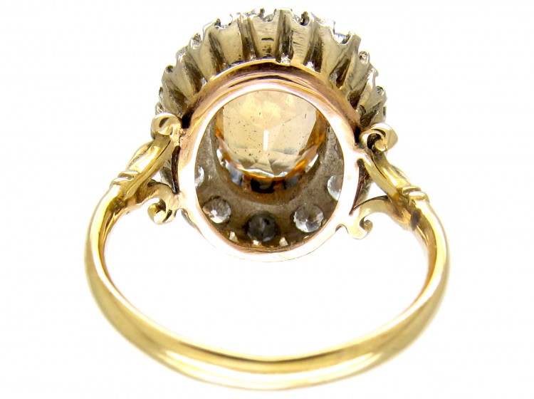 Topaz & Diamond Antique Cluster Ring