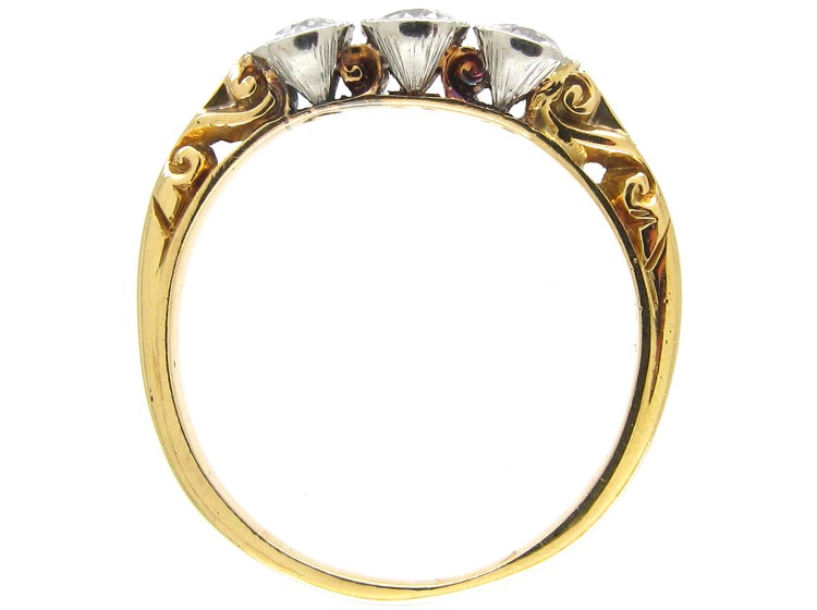 Diamond Three Stone Edwardian Ring