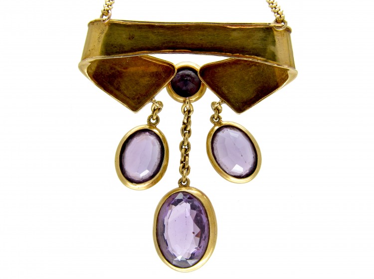 French 18ct Gold & Amethyst Necklace