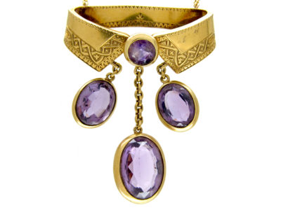 French 18ct Gold & Amethyst Necklace