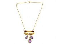 French 18ct Gold & Amethyst Necklace