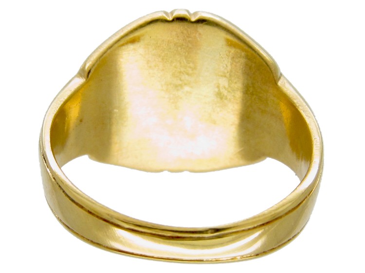 18ct Gold Signet Ring with the Motto 'Love Serves'