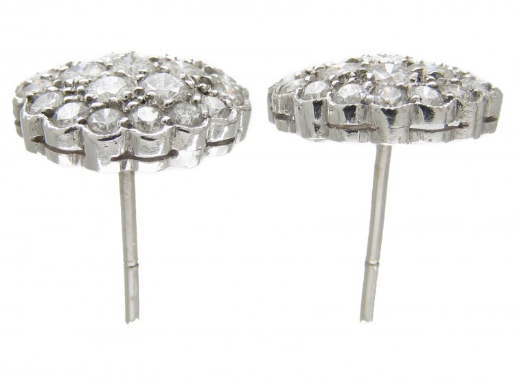 Edwardian Diamond Cluster Earrings