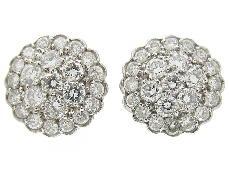 Edwardian Diamond Cluster Earrings