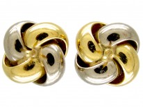 18ct Two Colour Gold Knot Earrings