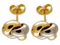 18ct Two Colour Gold Knot Earrings