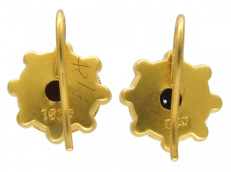 Victorian 15ct Gold & Diamond Earrings